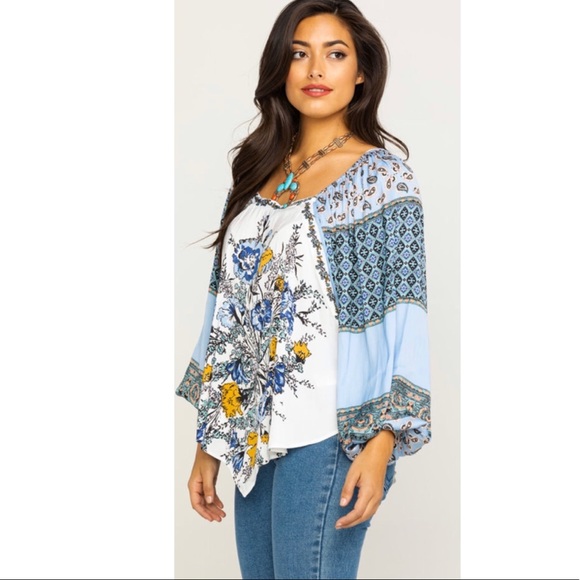 Free People NWT Positano Top in Blue - Picture 2 of 8